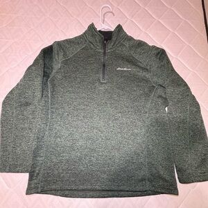 Eddie Bauer Green Pullover 1/4 zip long sleeve fleece men’s XL